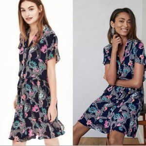 Banana Republic floral print navy dress, size 8P